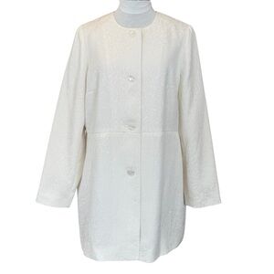 Sag Harbour beautiful ivory button up lined suit jacket floral design.  Size 12